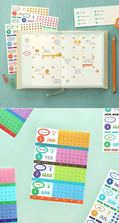 ICONIC Diary Date Sticker [4types] | 3sheets