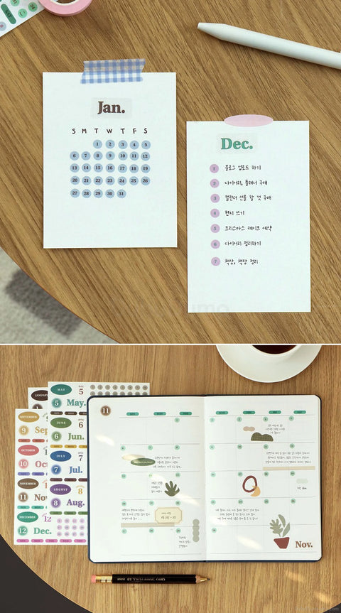 ICONIC Diary Date Sticker [4types] | 3sheets