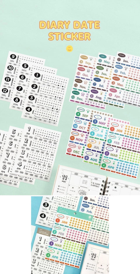 ICONIC Diary Date Sticker [4types] | 3sheets