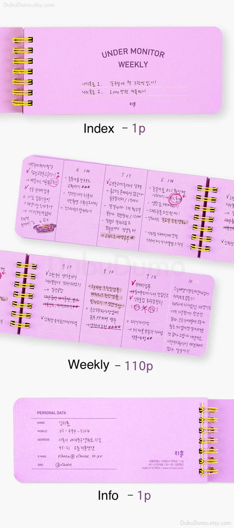 Under Monitor Weekly Planner [5colors]