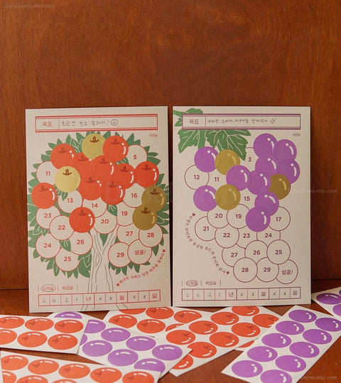 Monthly Goal Tracker Notepad + Sticker [2types]
