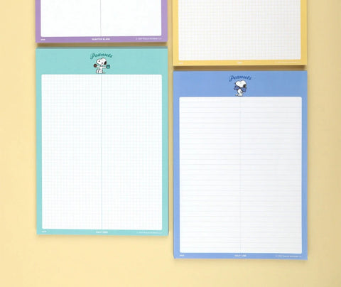 PEANUTS B5 Memo Pad [Half Grid | Half Line] | Study Notepad