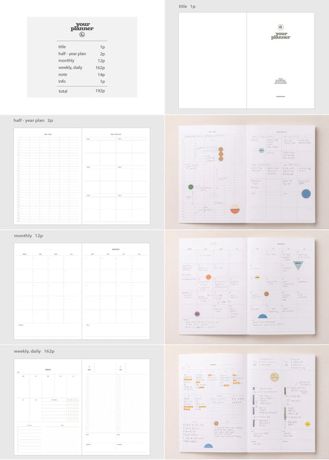 Weekly Planner L A5 v.2 [3colors] | Life&Pieces Your Planner