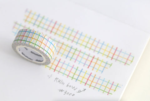 Crayon Rainbow Check Masking Tape