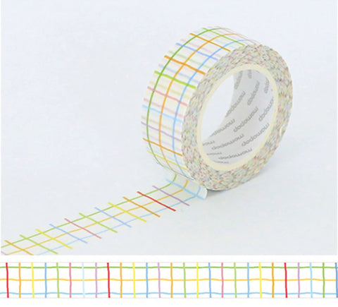 Crayon Rainbow Check Masking Tape