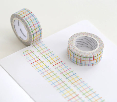 Crayon Rainbow Check Masking Tape