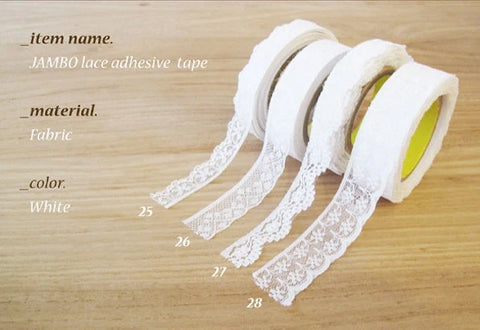 Cotton Lace Adhesive Tape [4types] 25-28 | DIY Tape